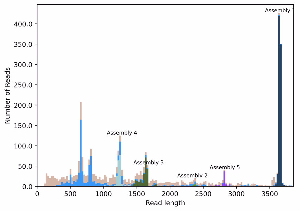 AAV Read length histogram example